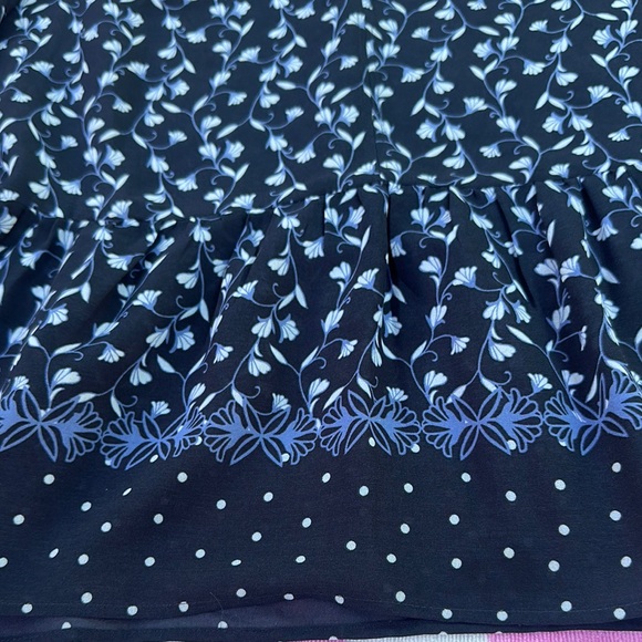 LOFT Blue Buttoned Ruffled Blouse - Picture 3 of 6